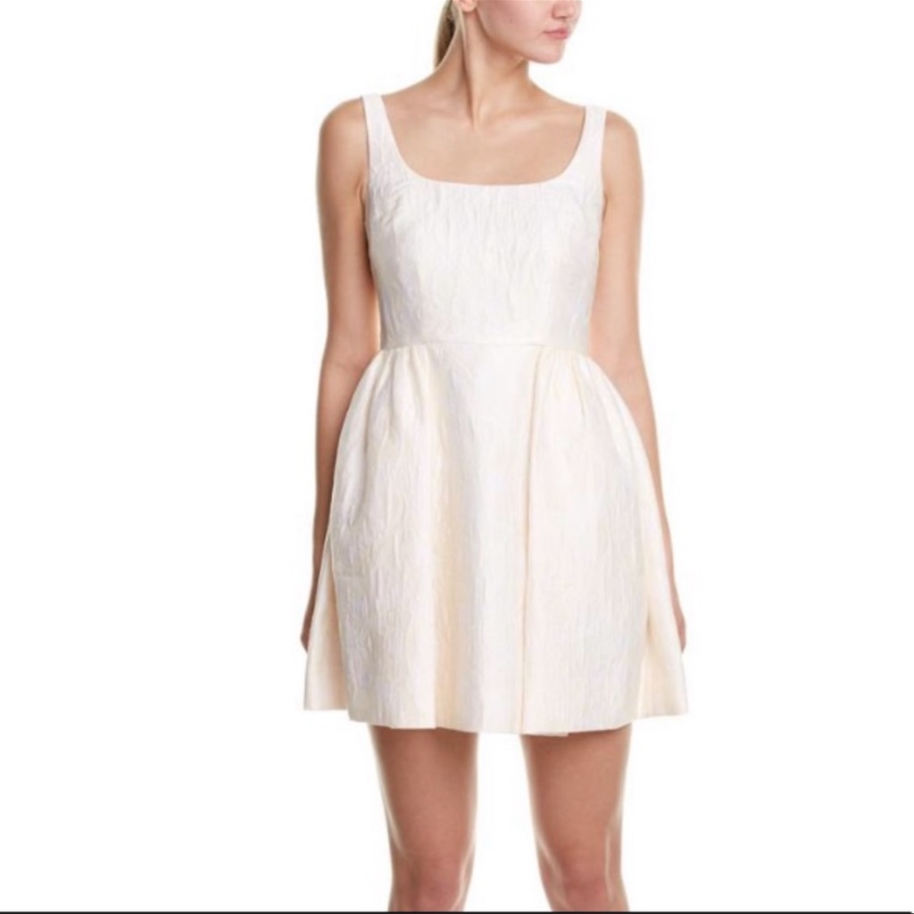 Nwtcynthia Rowleyivory Textured Cocktail Dress